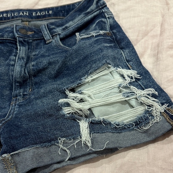 American Eagle Outfitters Distressed Denim Shorts - Blue - Picture 6 of 6